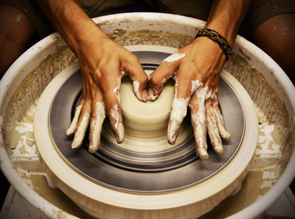 Ceramic Exhibit in the Information Commons