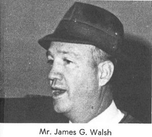 Coach Jim Walsh, one of Jesuit's legendary teachers and coaches and here in a yearbook photo from the early 1970s, is the father of Admiral Patrick Walsh.