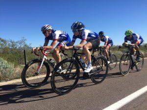 The cycling team pre-riding the TT course together